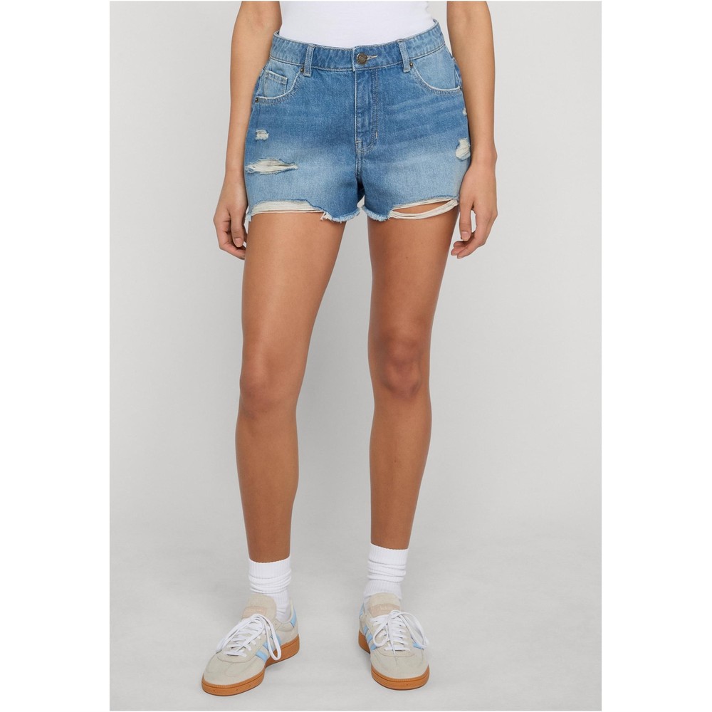 Urban Classics - Destroyed Denim Shorts - Blue